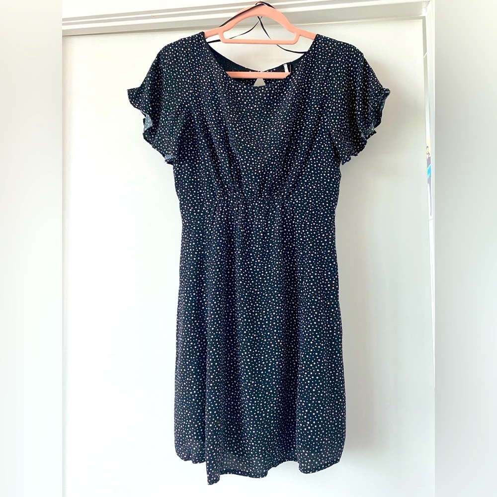 Free People l Black and Blush Speckled Mini Dress